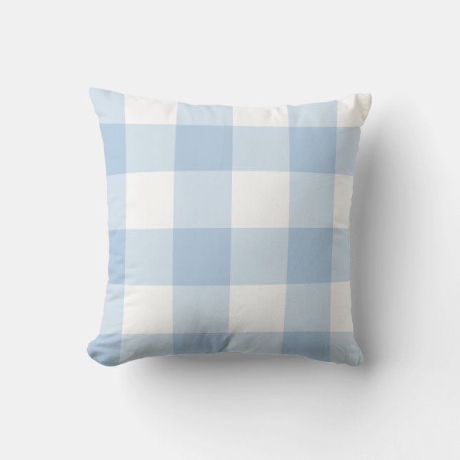 Light Blue Gingham Dekorativ kudde (Framsida)