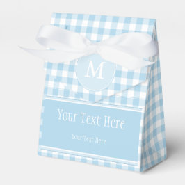 Light Blue Gingham & Monogram Favor Bag Presentaskar