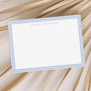 Light Blue Gingham Play Anteckningskort