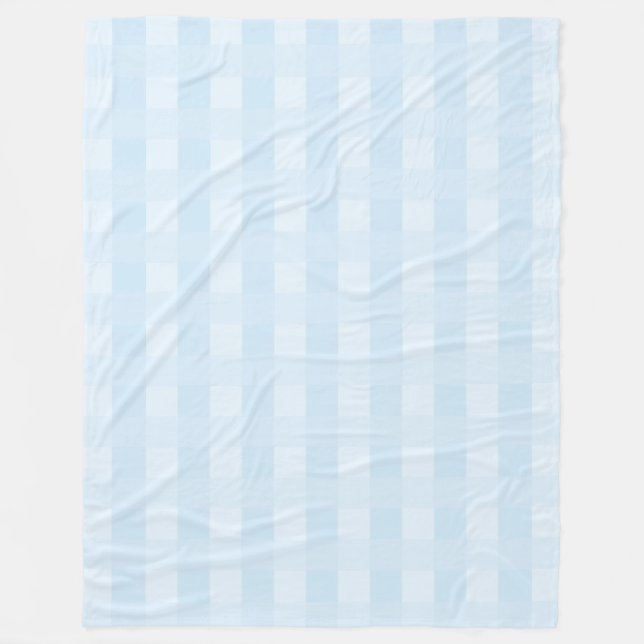 Light Blue Gingham Play Mönster Fleece Blanket (Framsidan)