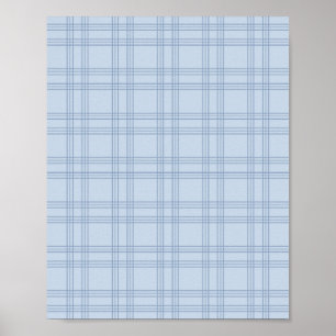 Light Blue Gingham Poster