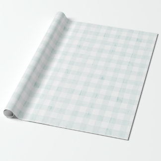 Light Blue Gingham Watercolor Presentpapper