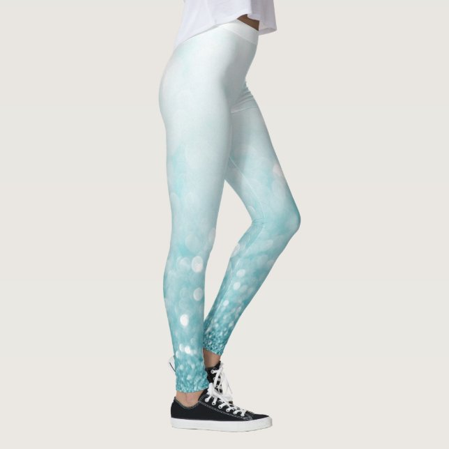 Light Blue Gnistra Faux Glitter Leggings (Höger)