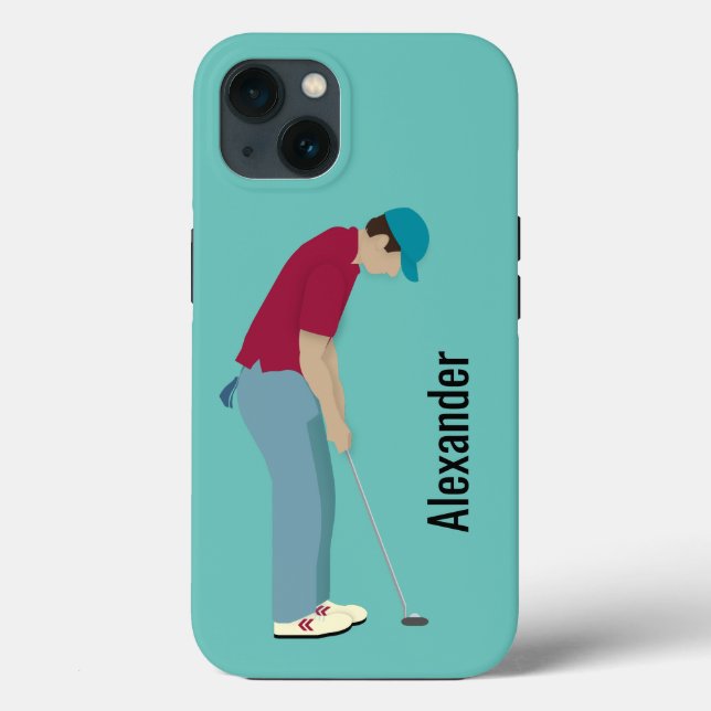 Light Blue Golfing Théed Fodral-Mate iphone case (Baksida)