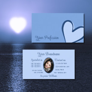 Light Blue Gorgorgage Modern med Photo Cute Visitkort