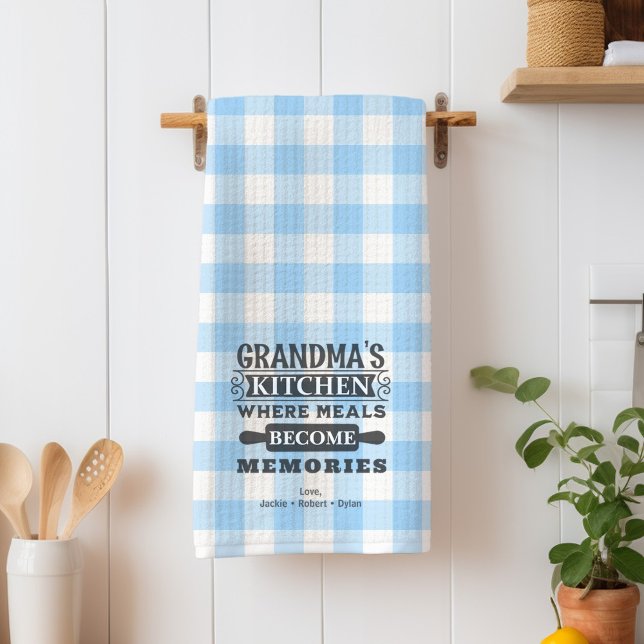 Light Blue Grandma Måltider blir minnen Kökshandduk (Skapare uppladdad)