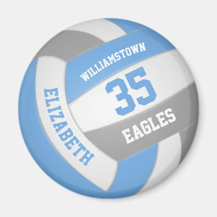 Light blue grått Team färg children volleyball Magnet