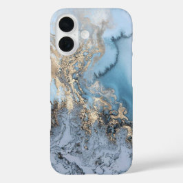 Light Blue & Guld Marble iPhone 6/6s Fodral