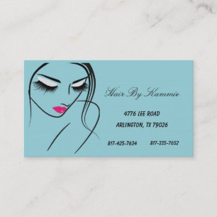 Light Blue Hair, Nagel, makeup-Affärskort Visitkort