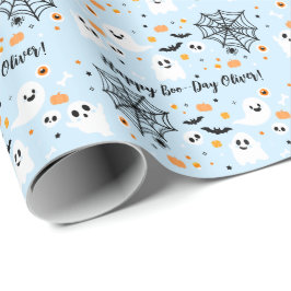 Light Blue Halloween Ghost Presentpapper