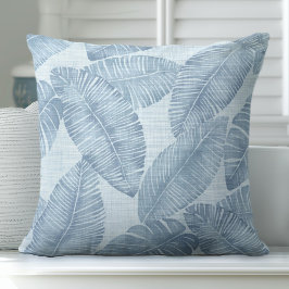 Light Blue Handflatan Löv Dekorativ kudde