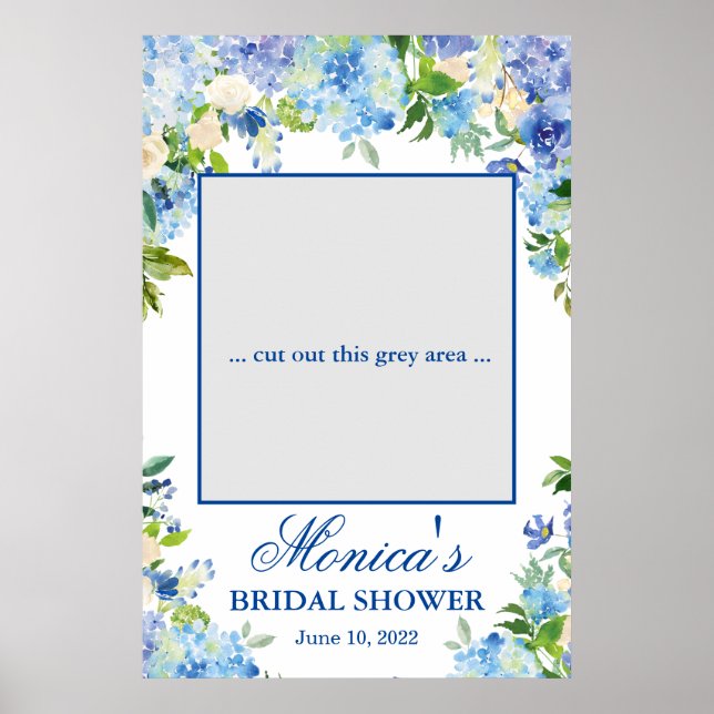 Light Blue Hydrangea Möhippa Photo Prop Poster (Framsidan)