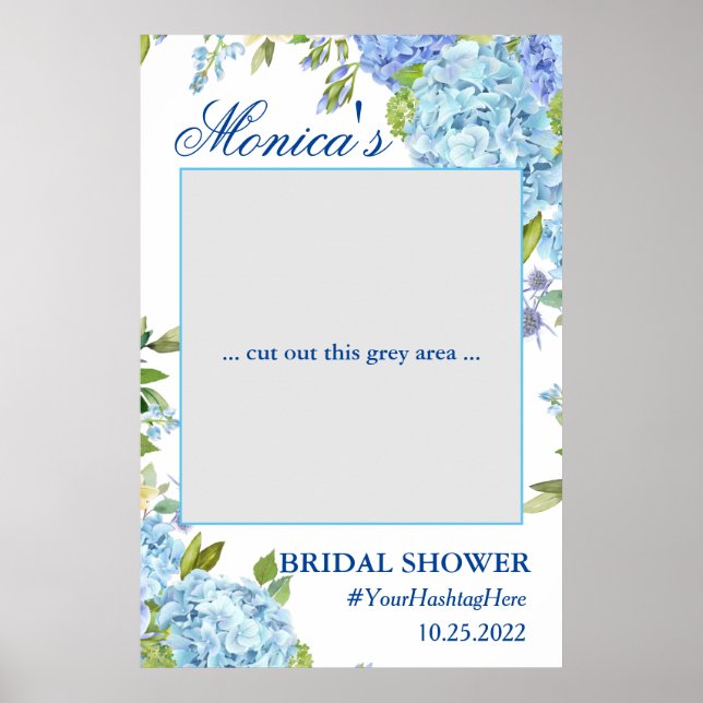 Light Blue Hydrangea Möhippa Photo Prop Poster (Framsidan)