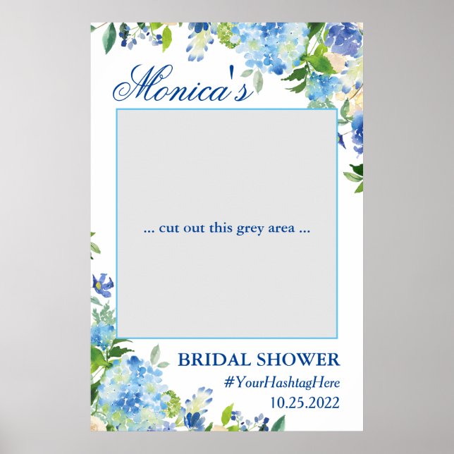 Light Blue Hydrangea Möhippa Photo Prop Poster (Framsidan)