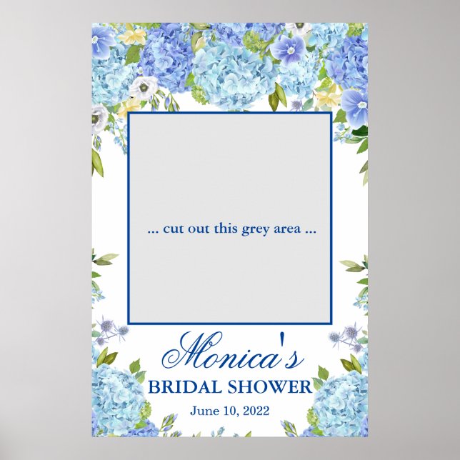 Light Blue Hydrangea Möhippa Photo Prop Poster (Framsidan)