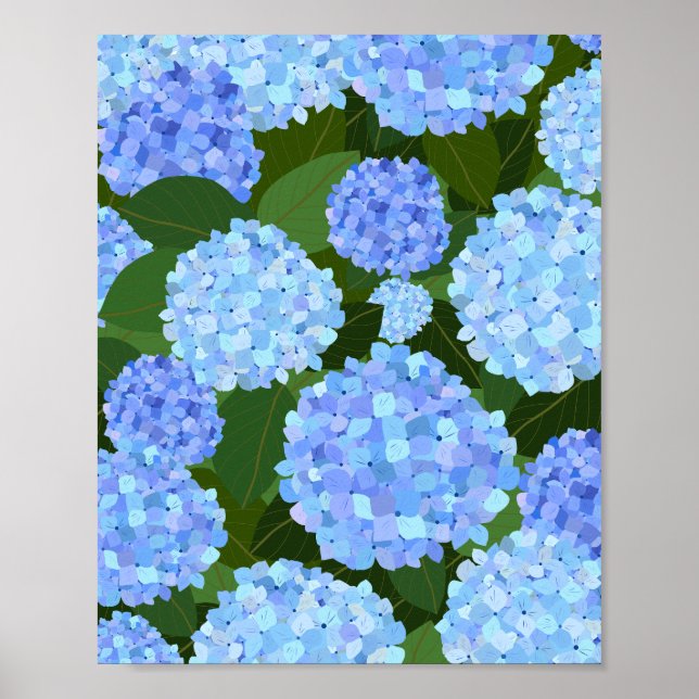Light Blue Hydrangeas Poster (Framsidan)