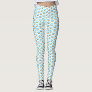 Light Blue Island Tribal Grönt Sea Turtles Leggings
