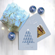 Light Blue Joyoux Noel Photo jul Card