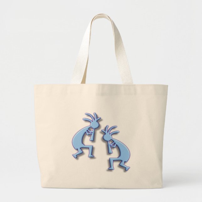 Light Blue Kokopelli Jumbo Tygkasse (Framsidan)