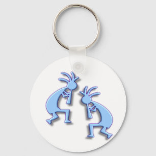 Light Blue Kokopelli Nyckelring