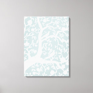 Light Blue Large Chinoiserie Art Canvas