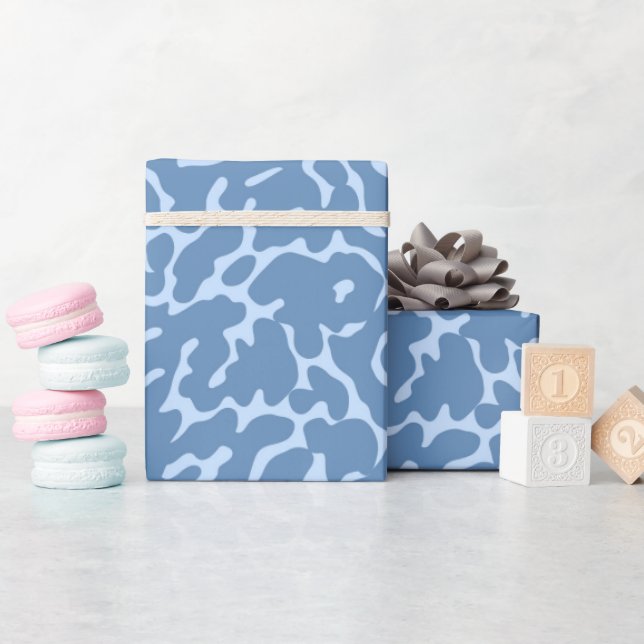 Light Blue leopard skin mönster Presentpapper (Baby Shower)