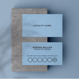 Light Blue Linen Texture Loyalty Card Visitkort