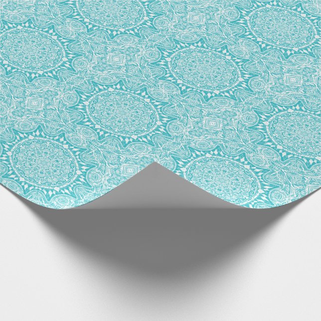 Light Blue Mandala Mönster Presentpapper (Hörn)