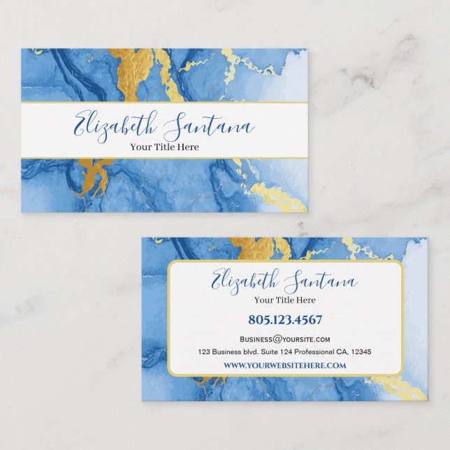 Light Blue Marble Visitkort (Fram/baksida)