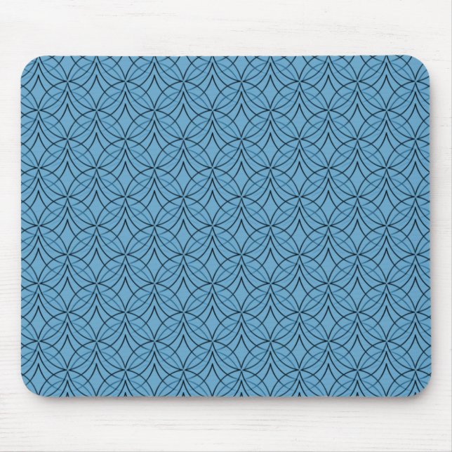Light Blue Metro Retro Mousepad Musmatta (Framsidan)
