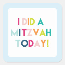Light Blue Mitzvah Sticker