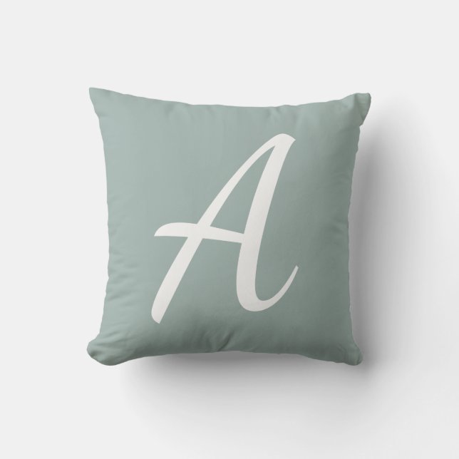 Light Blue Monogram Kudde (Framsida)