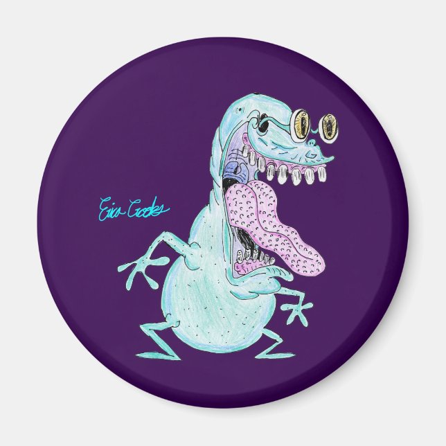 light blue monster alien cartoon magnet (Framsidan)