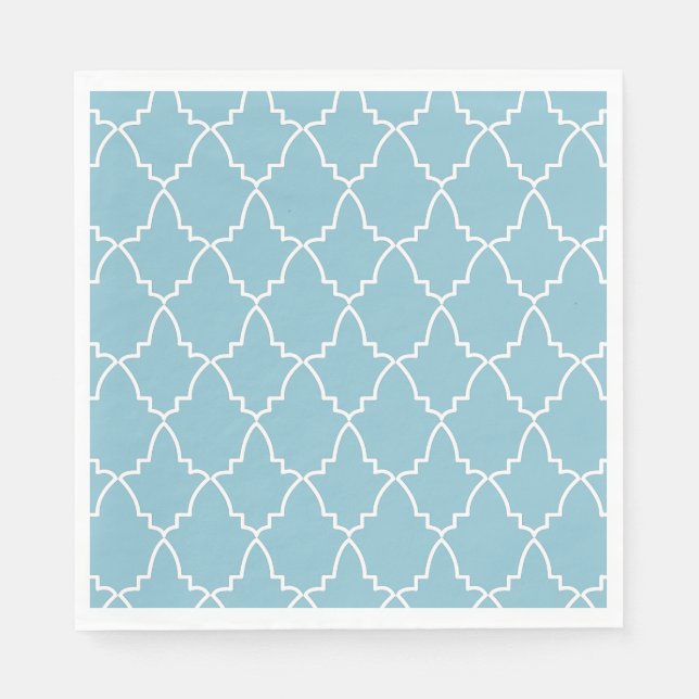 Light Blue Moroccan Lattice Mönster Pappersservett (Framsidan)