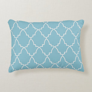 Light Blue Moroccan Lattice Mönster Prydnadskudde