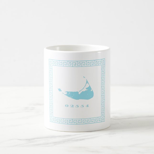 Light Blue Nantucket 02554 Zip Code Coffee Mugg (Center)
