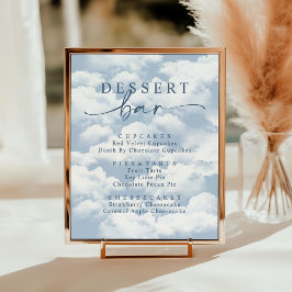 Light Blue On Cloud Nine Bachelorette Dessert Pub Poster