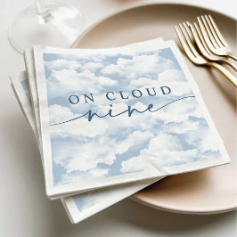 Light Blue "On Cloud Nine" Bachelorette Helg Pappersservett