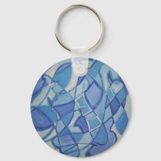 Light Blue Original Abstrakt Artwork Kara Willis Nyckelring