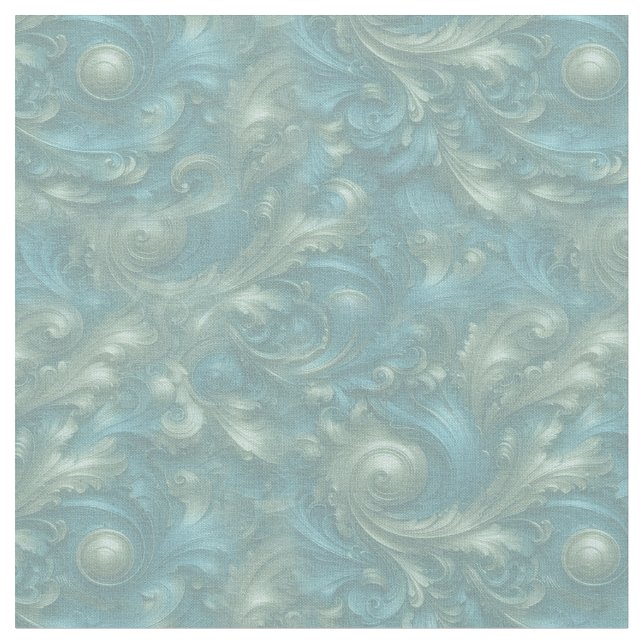 Light Blue-Palette Bronze Guld Barogue tapet Tyg (Närbild)