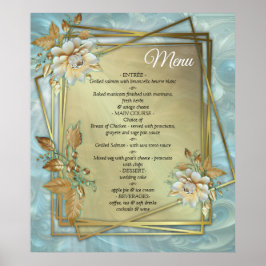 Light Blue-Palette på Bronze Guld Barogue design Poster