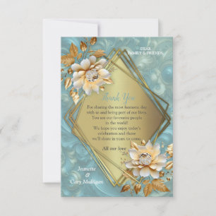 Light Blue-Palette på Bronze Guld Barogue design Tack Kort