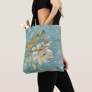 Light Blue-Palette på Bronze Guld Barogue design Tygkasse