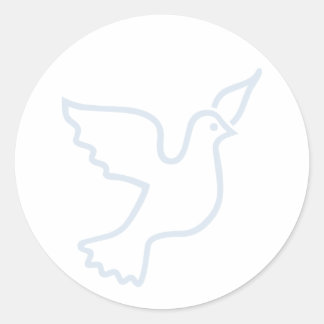 Light Blue Peace Dove Runt Klistermärke