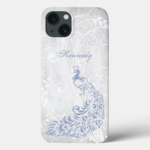 Light Blue Peacock Personlig iPhone X fodral