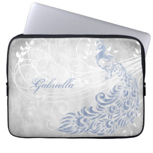 Light Blue Peacock Personlig Laptop sleeve