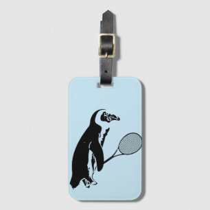 Light Blue Penguin Tennis Bagagebricka