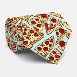 Light Blue Pizza Neck Tie Slips