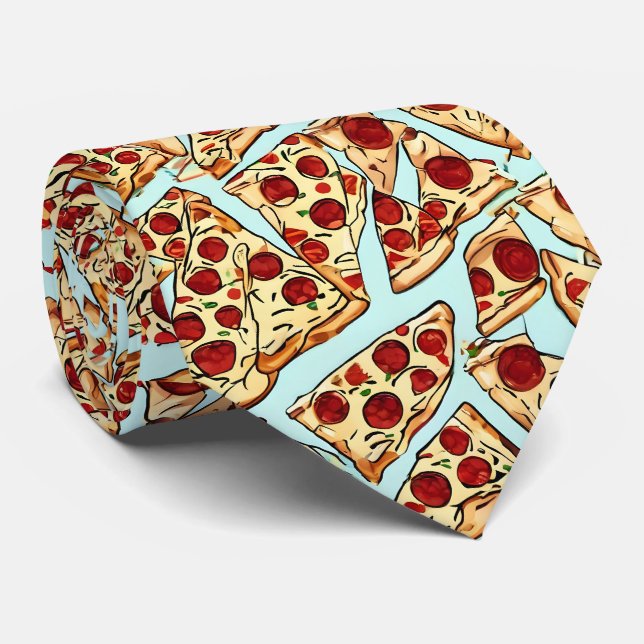 Light Blue Pizza Neck Tie Slips (Rullad)