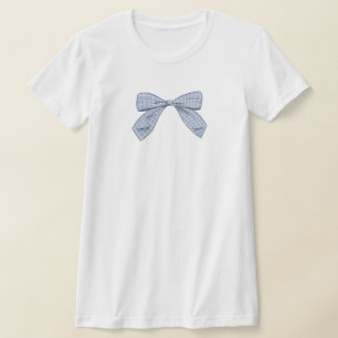 Light Blue Play Bow Elegant Baby Shower Mamma T Shirt